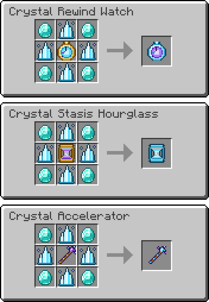 Crystal recipes