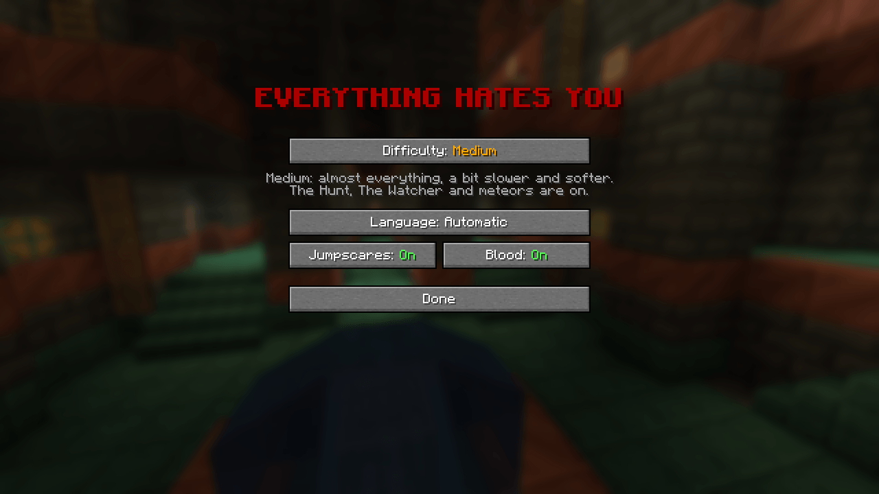 The mod menu