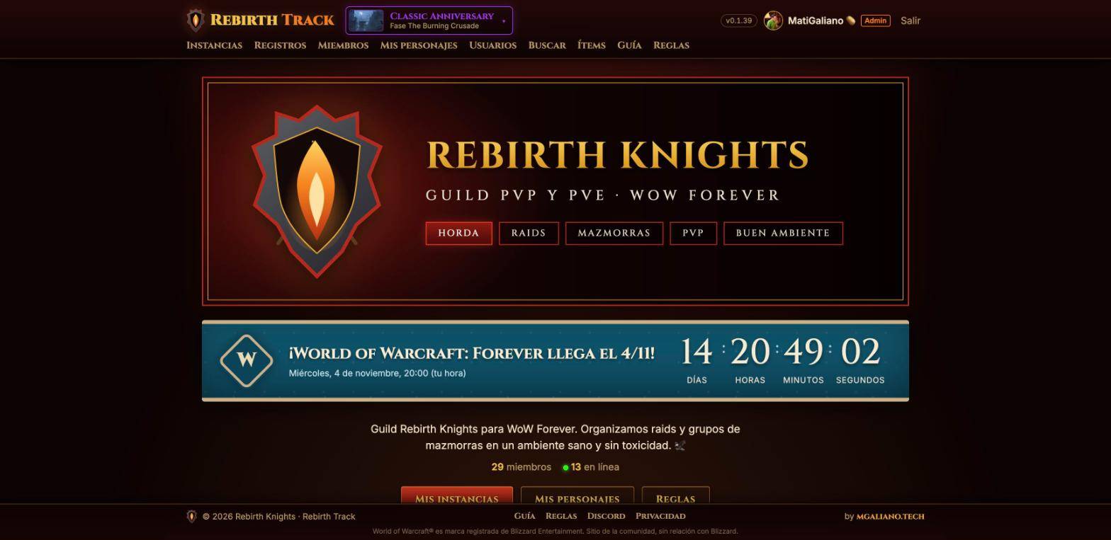 Thumbnail The Rebirth Knights guild site: sign in with Discord to see raids, dungeons, combat logs, loot priority and members.
