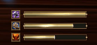 Thumbnail Live PallyMe 0.2.5 with personal Aura, Blessing and Seal applied. Names and timers are hidden; the Aura bar stays full while timed buffs drain. Cropped directly from WoW Forever.