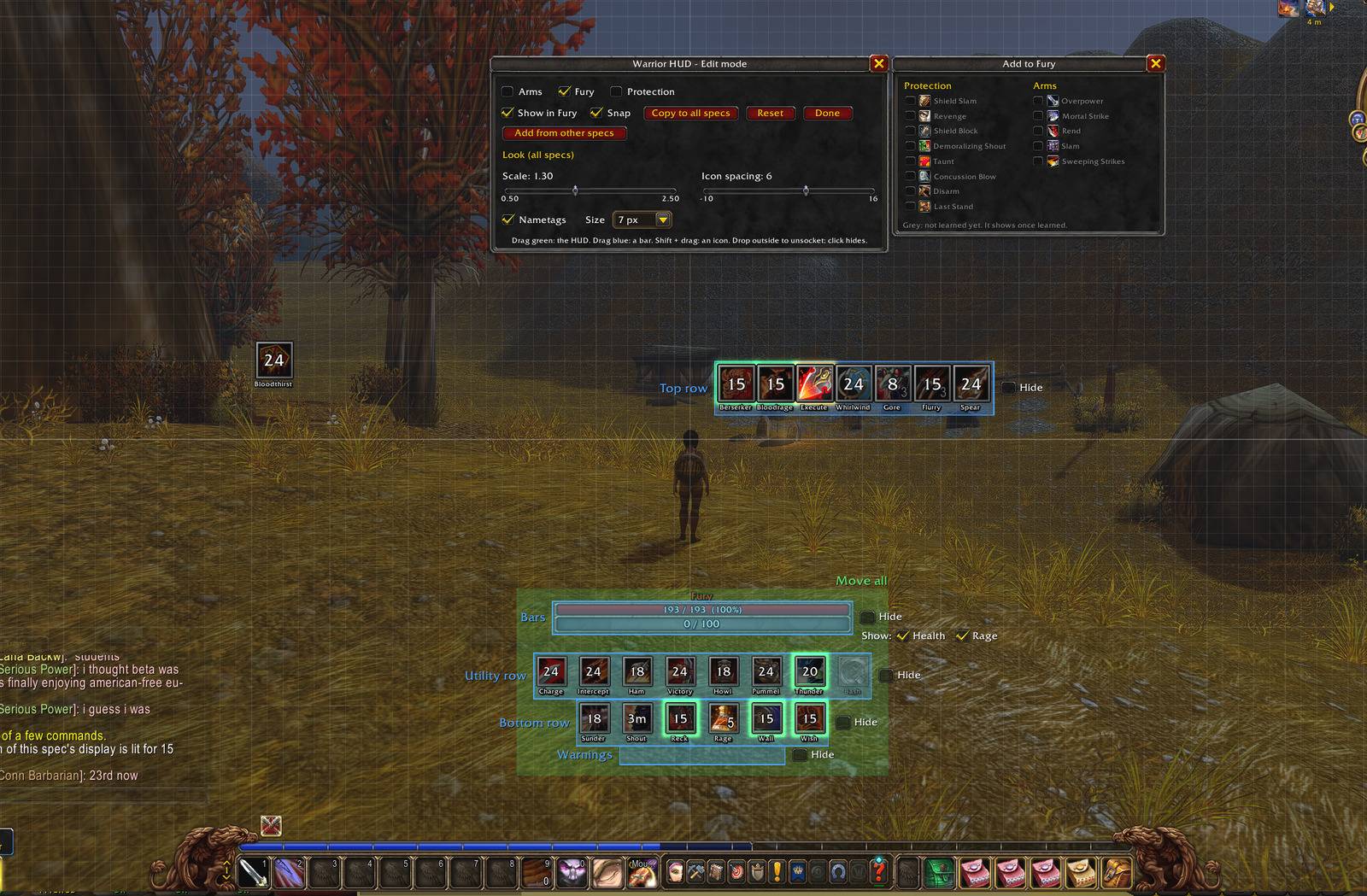Edit mode, with Add from other specs