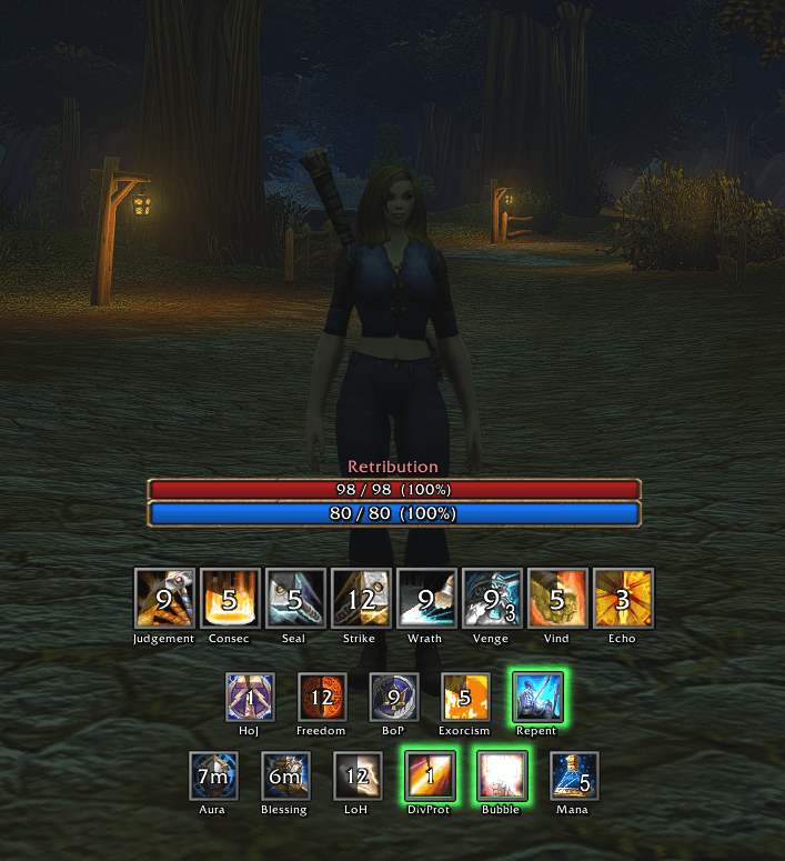 Class HUD for a Retribution paladin