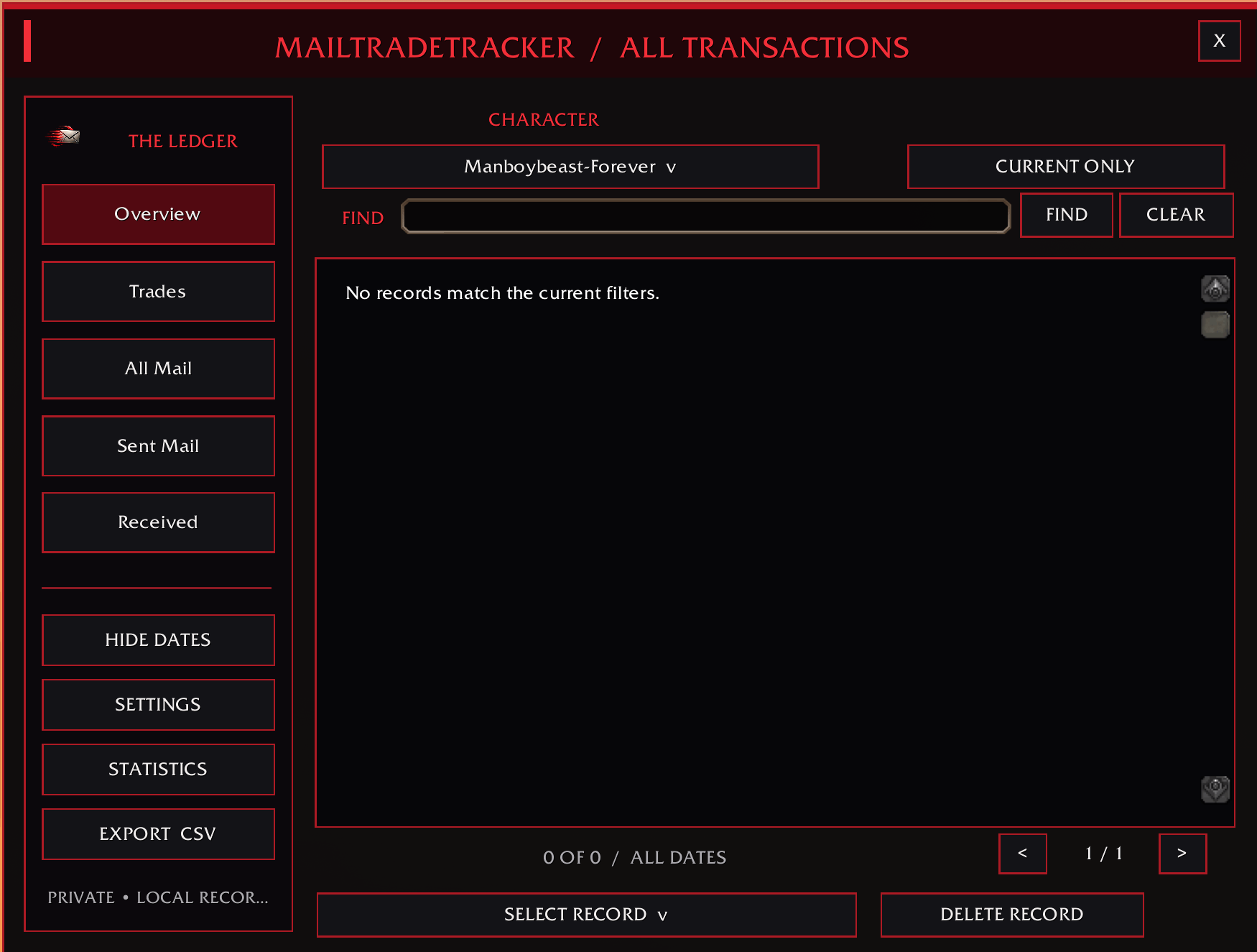 Thumbnail Look in your ledger for mail and trade history