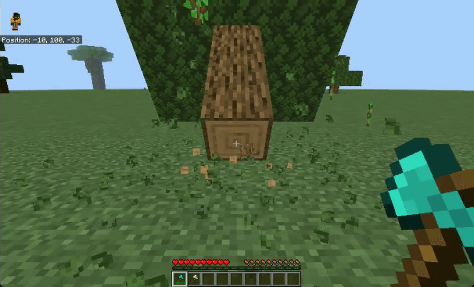 Thumbnail The tree comes down away from you, canopy and all, instead of floating in the air.