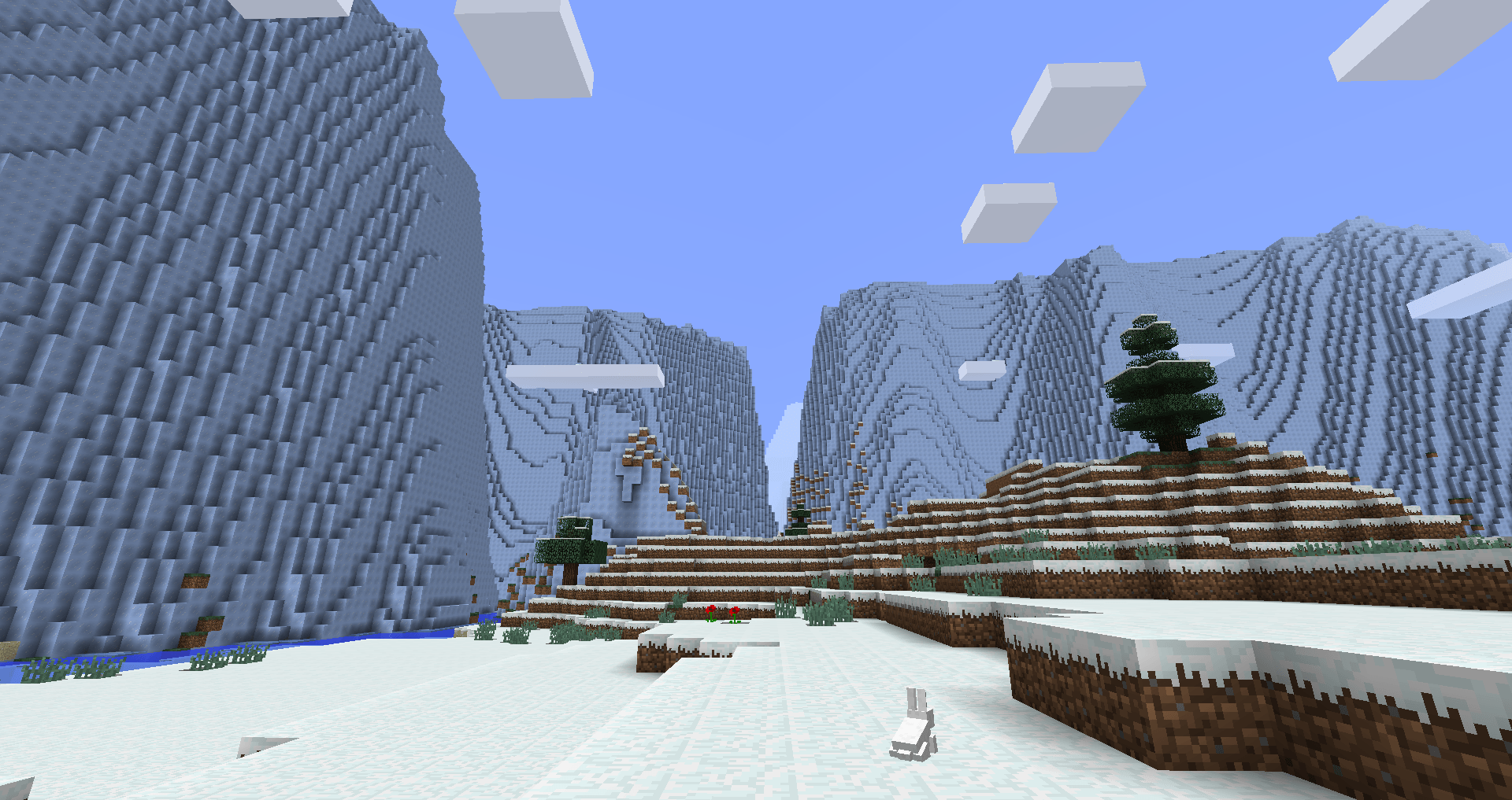Frozen cliffs.