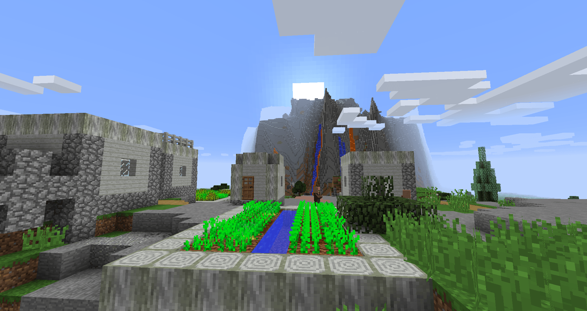 Rocky Plains village with a cliff on the distance.