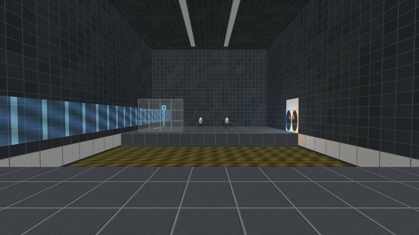 Thumbnail Get past a row of turrets to reach the exit.