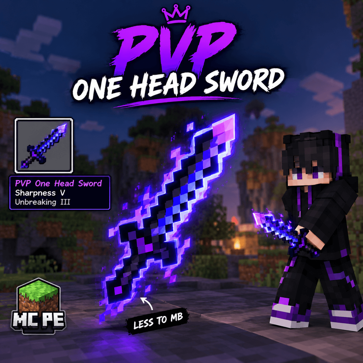 โ๏ธ One Hit Sword ๐ก๏ธ | ๐ฅ Powerful PvP Damage ๐ฅ | ๐ฎ Minecraft Bedrock Edition โ๏ธ