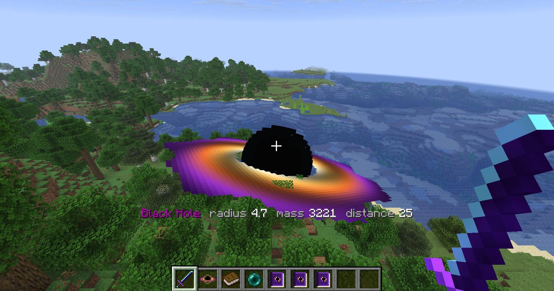 A black hole eating a forest
