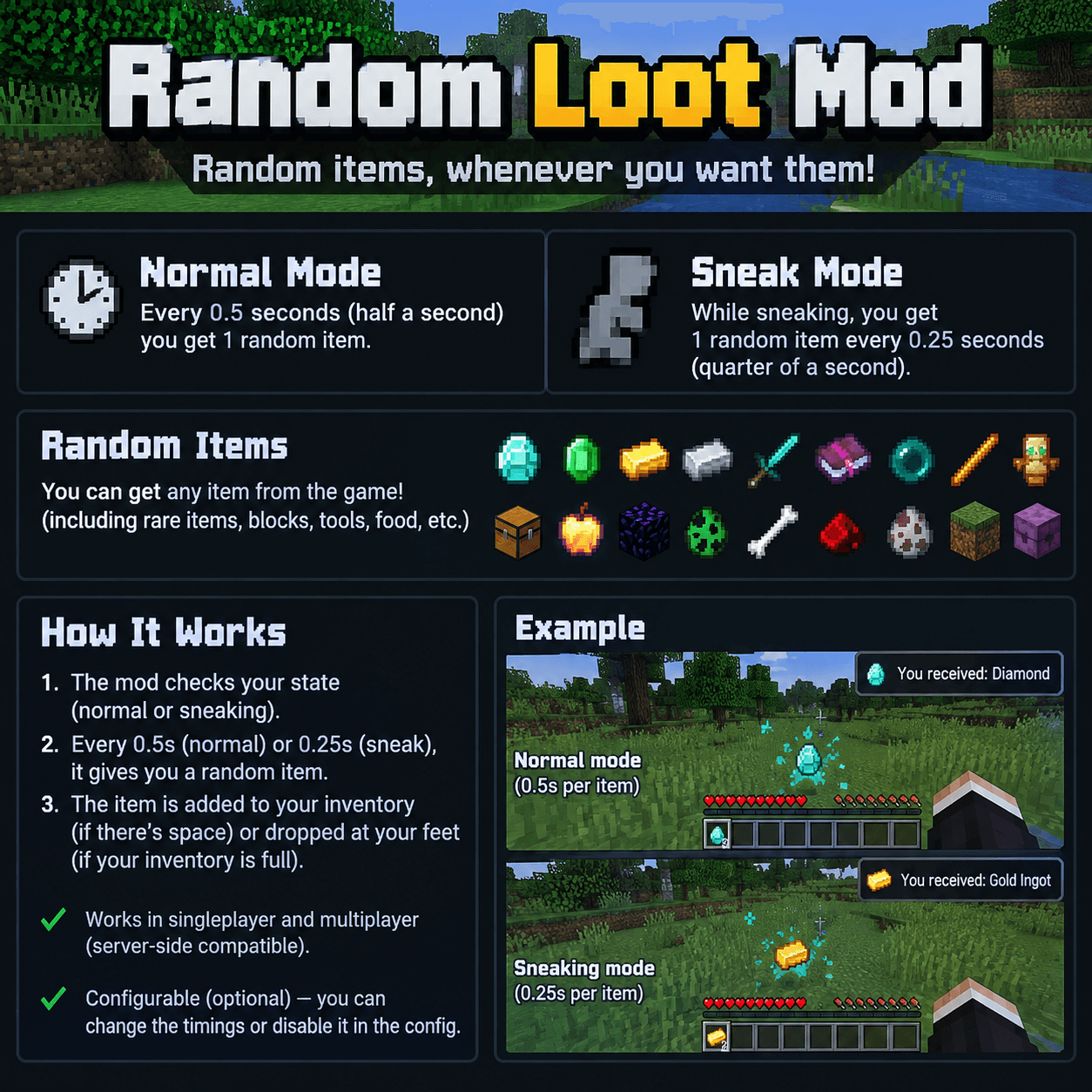 Random loot per - Minecraft Bukkit Plugins - CurseForge