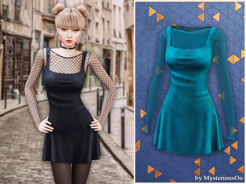 MysteriousOoVelvetMeshFitFlareDress1708.jpg
