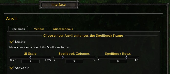 Spellbook Options