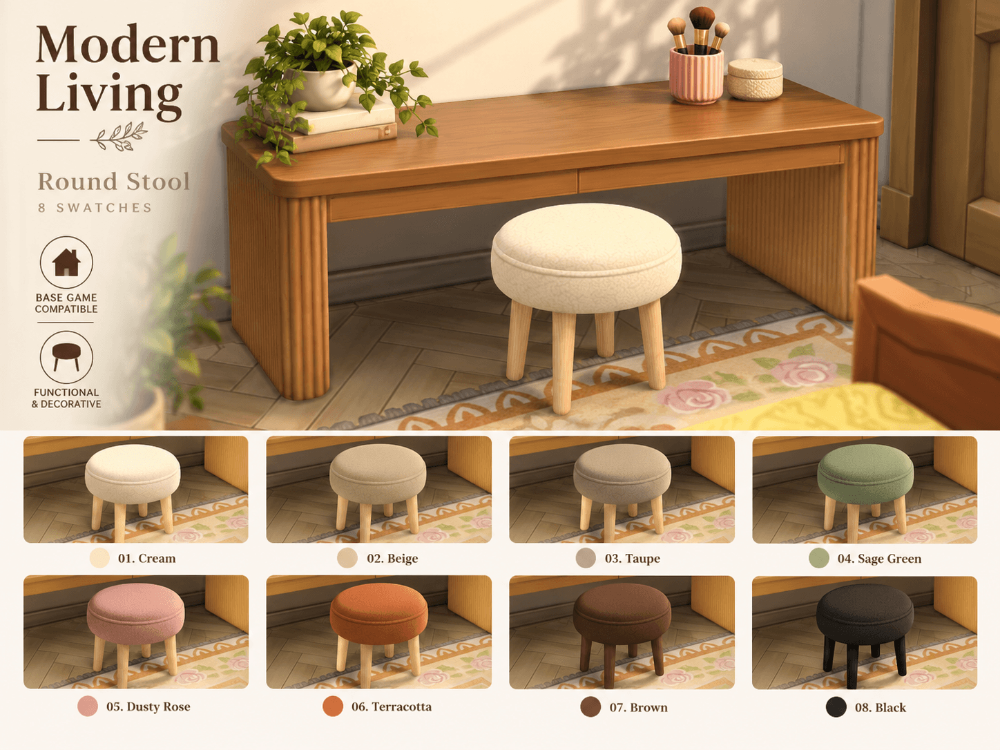 Tabouret moderne, huit nuances intemporelles.png