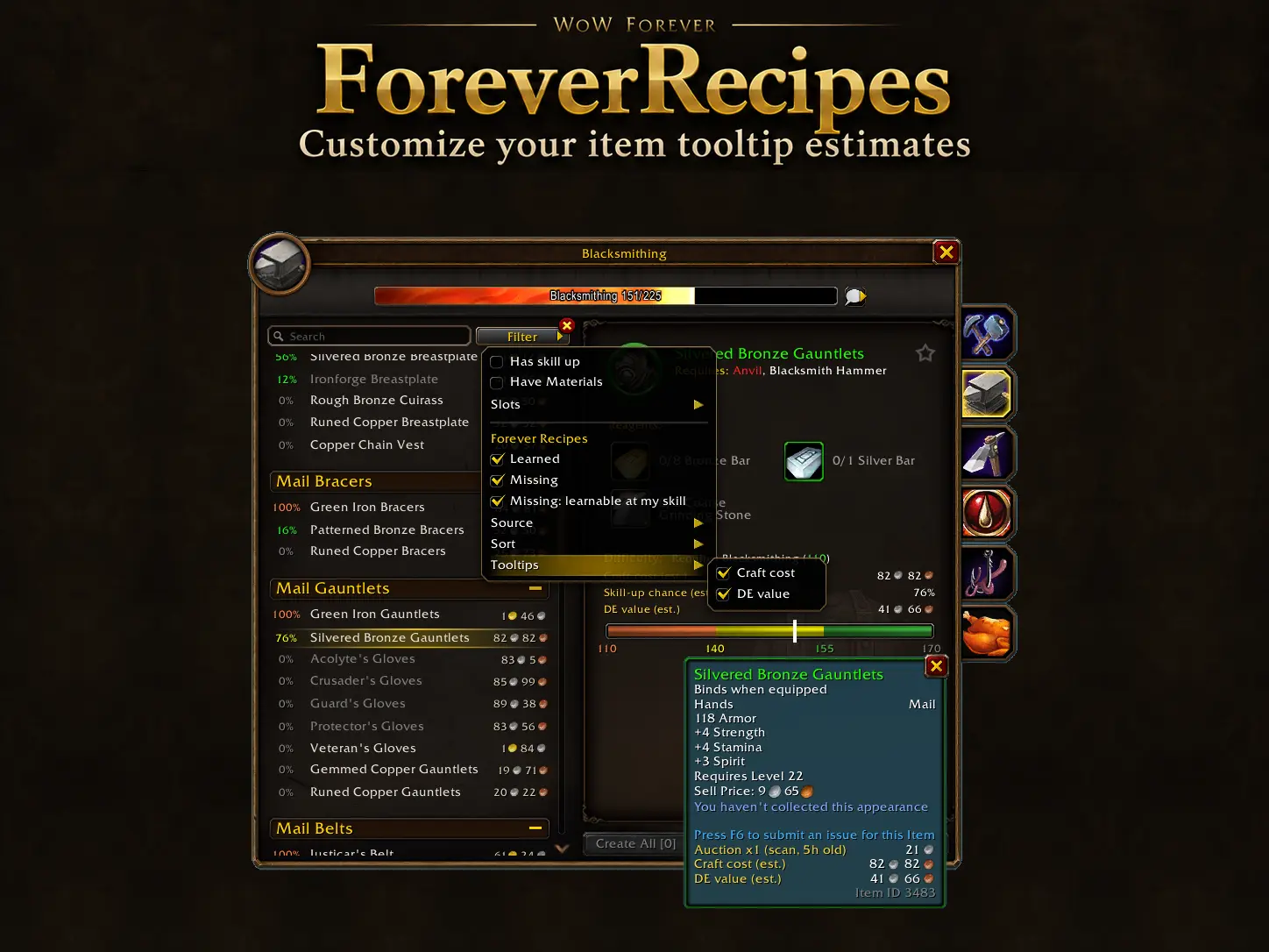 Customize your item tooltip estimates