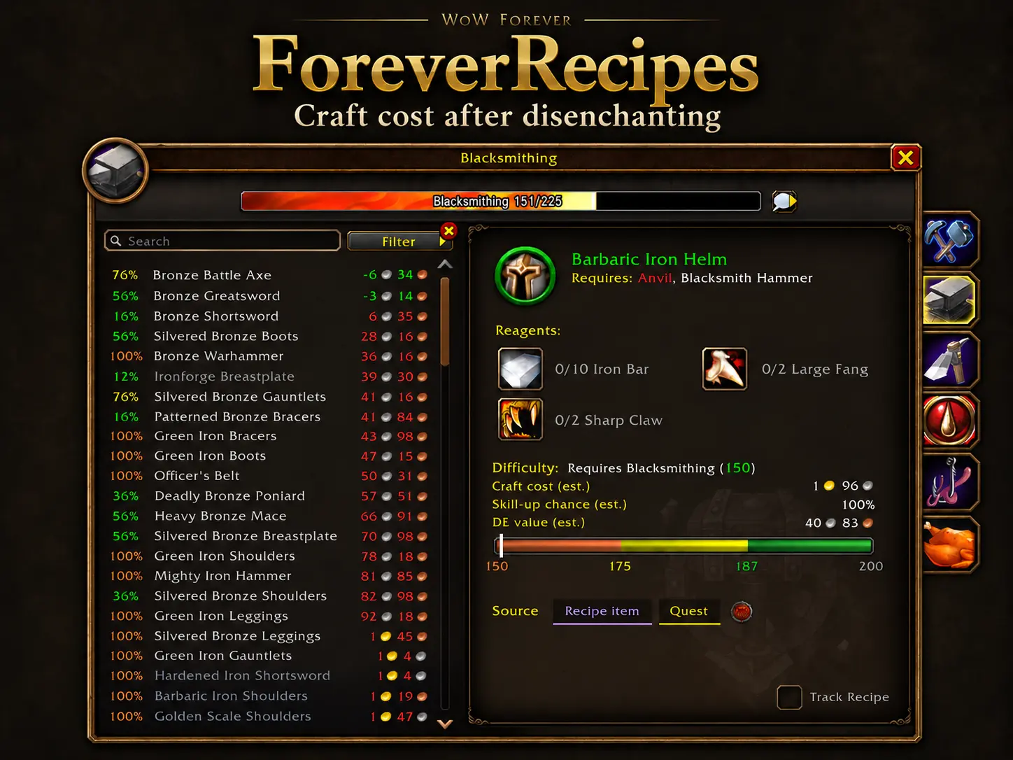 Craft cost after disenchanting