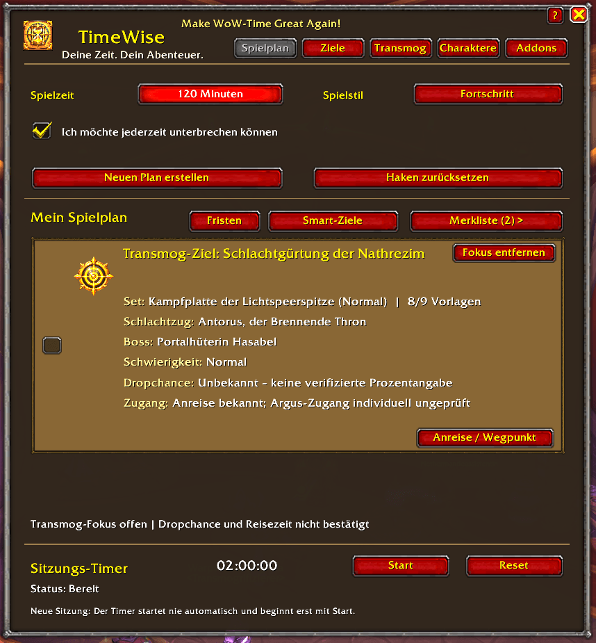 TimeWise Transmog Focus
