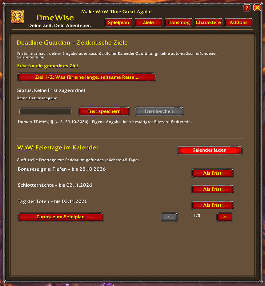 TimeWise Deadline Calendar
