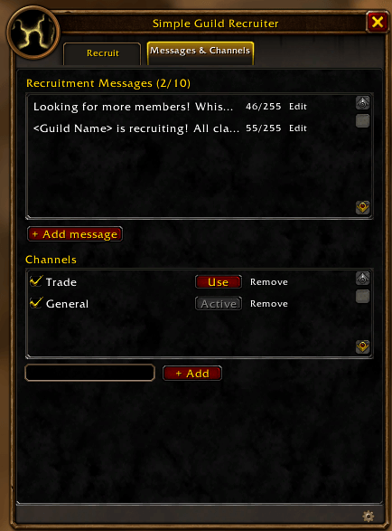 Thumbnail Customize up to 10 recruitment messages as well as select broadcast channels
