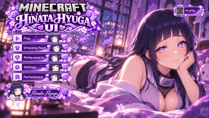 Hinata UI | Anime | Animated Menu | Anime Girl | Anime UI | Girl | Menu | Naruto — screenshot 1