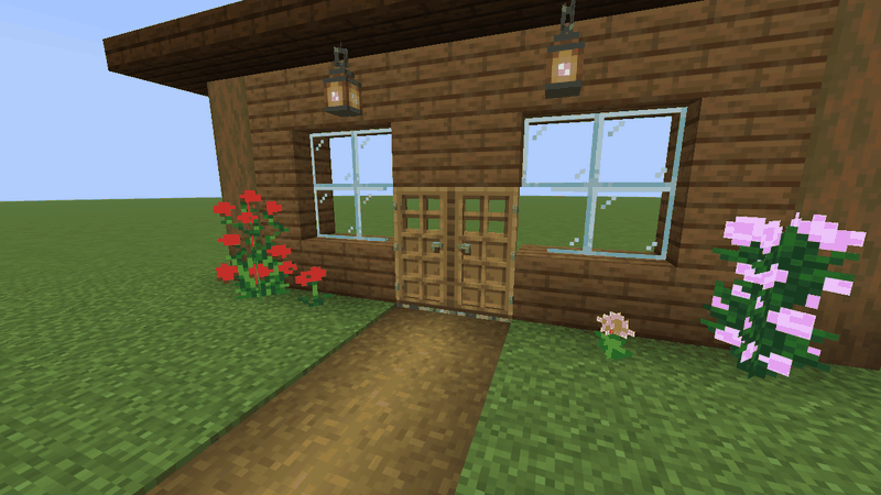 Oak double door with animated handles (companion mod)