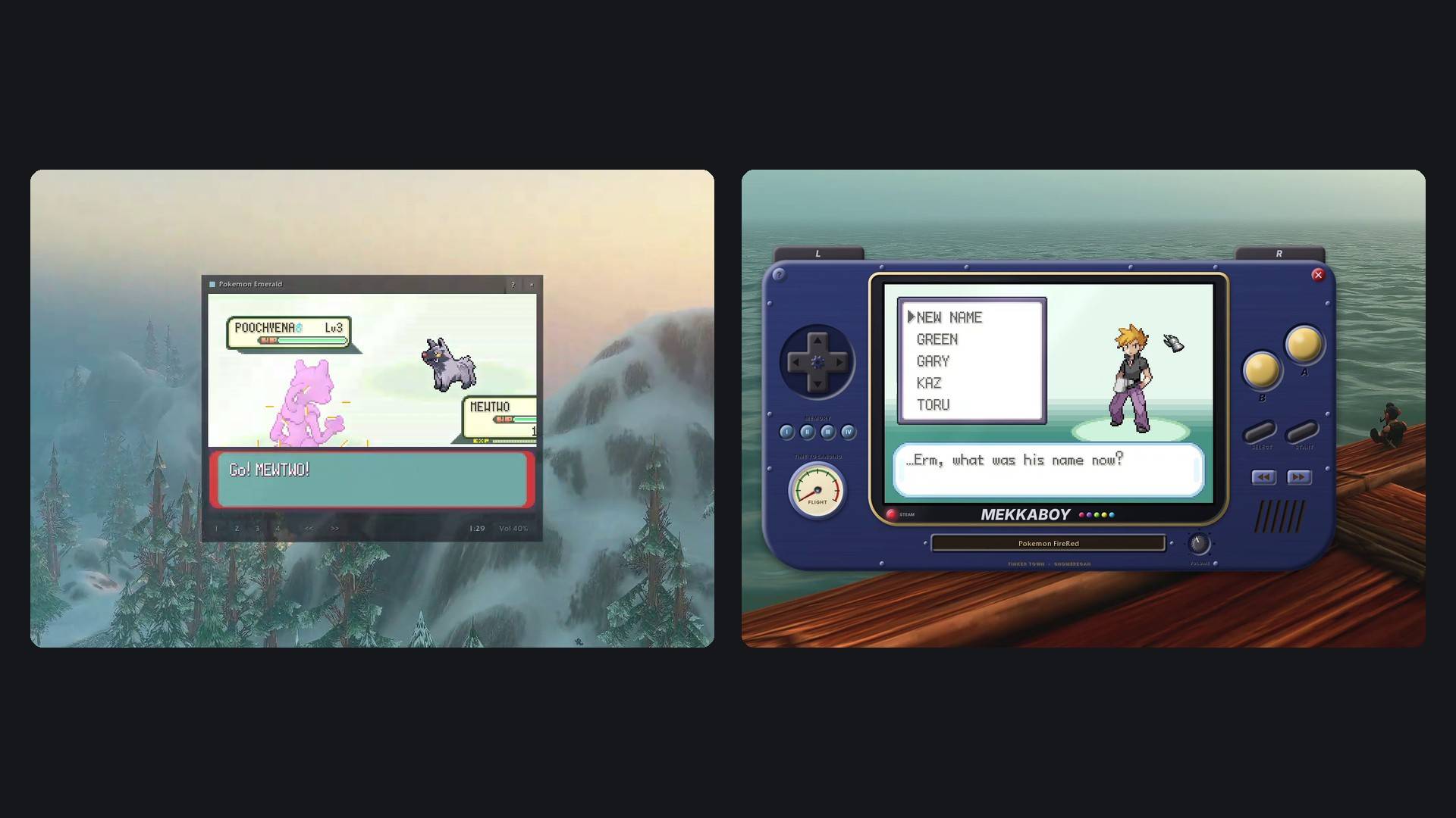 Thumbnail The see-through window, or the MekkaBoy handheld. Both come in six colors.
