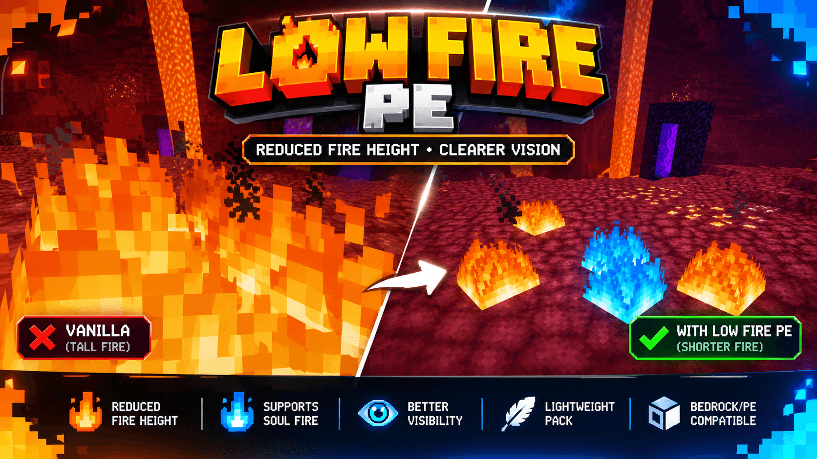 Low Fire Clear | Minecraft PE Texture Packs