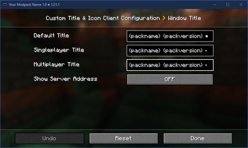 Thumbnail Everything can be changed from the Mods menu. Title, icon and title bar update as soon as you save.