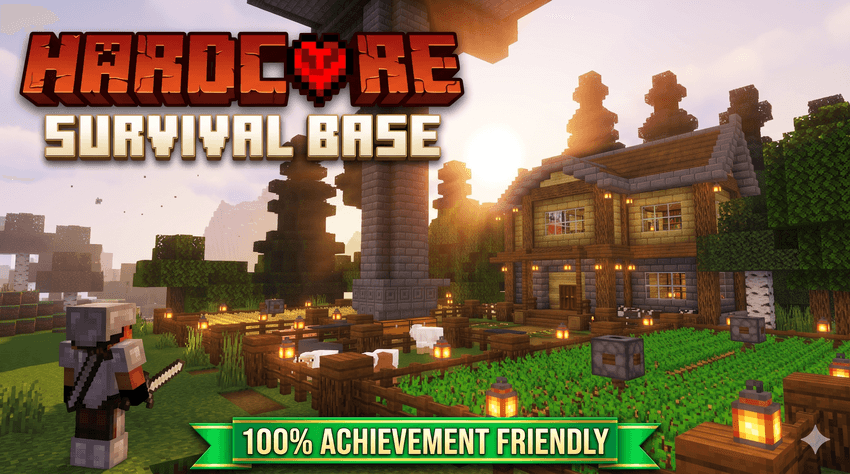 Pure Hardcore Survival World | Achievement Friendly | Minecraft PE Maps