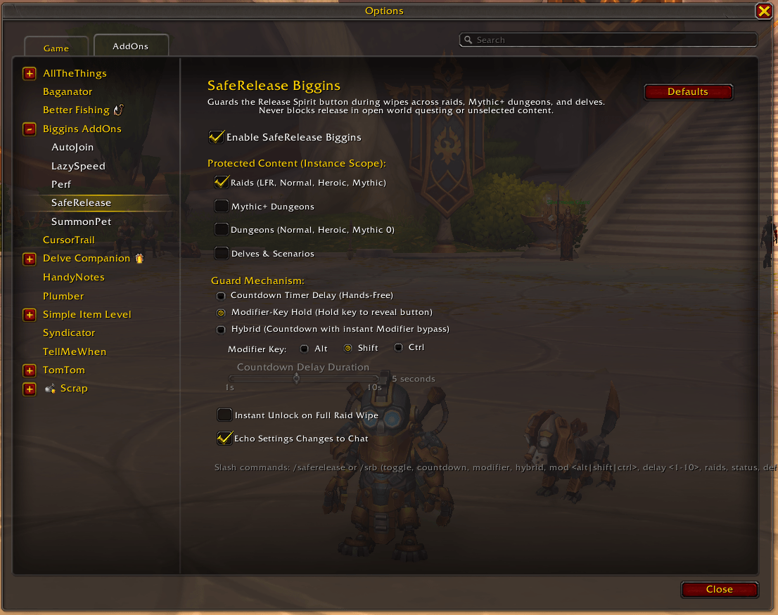 AddOn Options