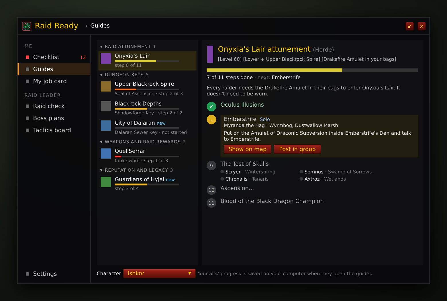 Thumbnail Step by step: who to talk to, where to go and your quest objectives. Show on map pins the spot on your world map.