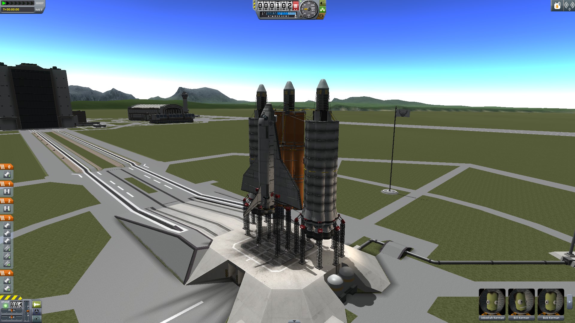 Shuttle on launchpad