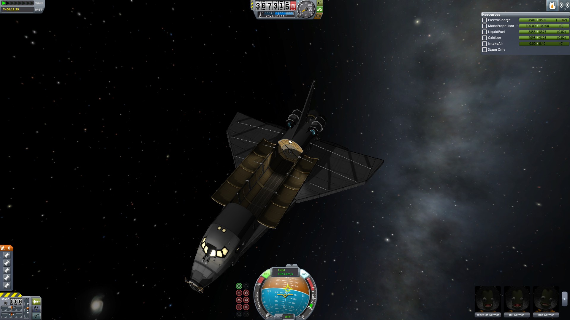 Space Shuttle in orbit with cargo bay doors open