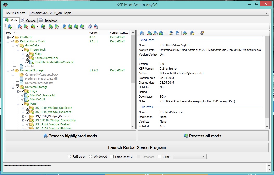 KMA² ModSelection