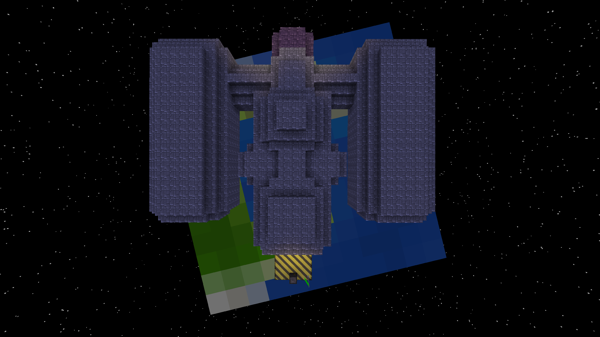 The top side of the space station