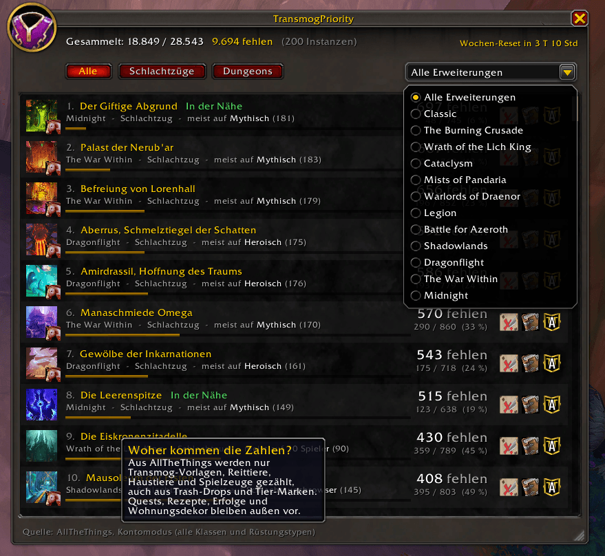 Transmog Priority Selection