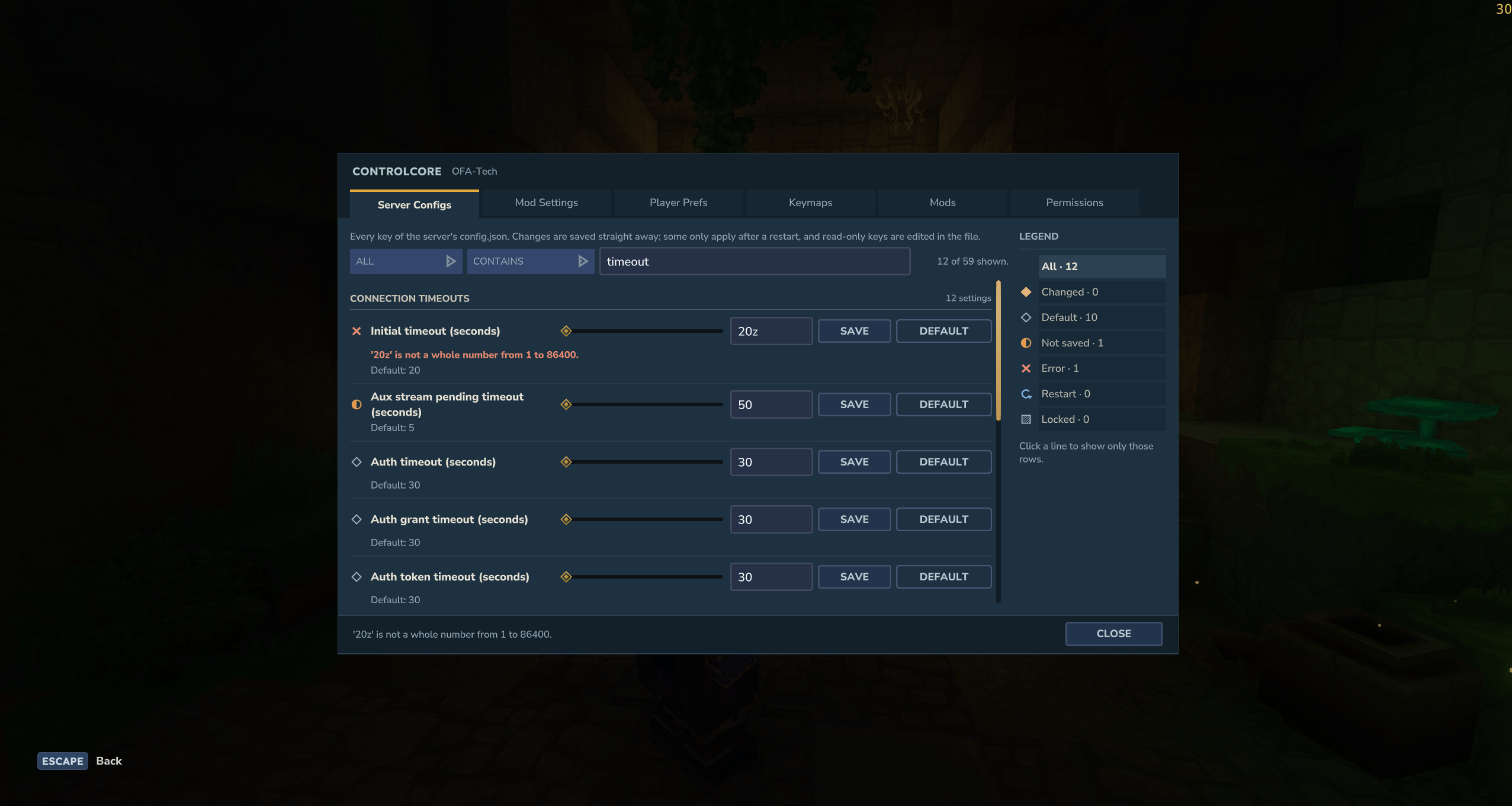 Search, an inline error and the legend counts