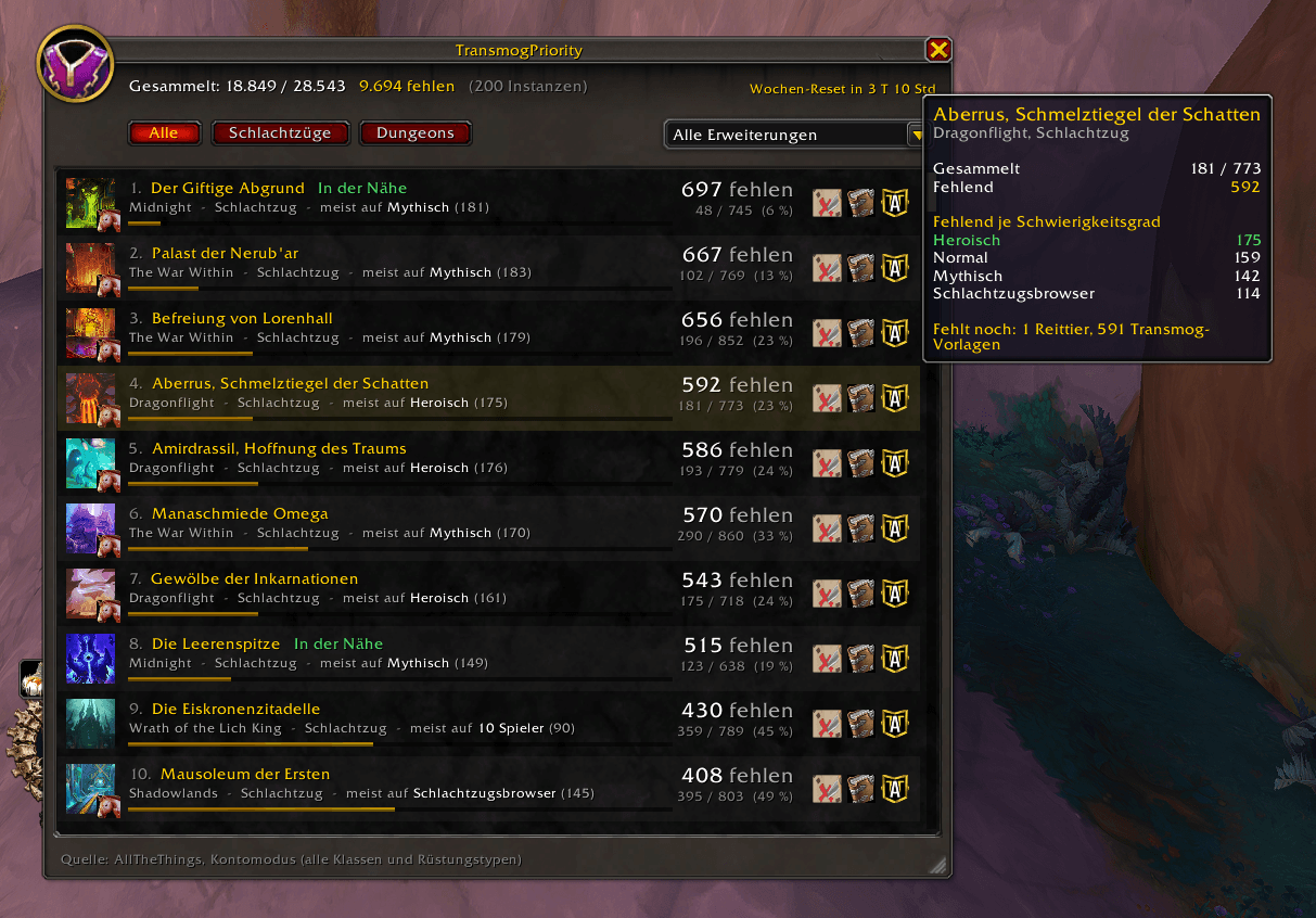 Transmog Priority Selection