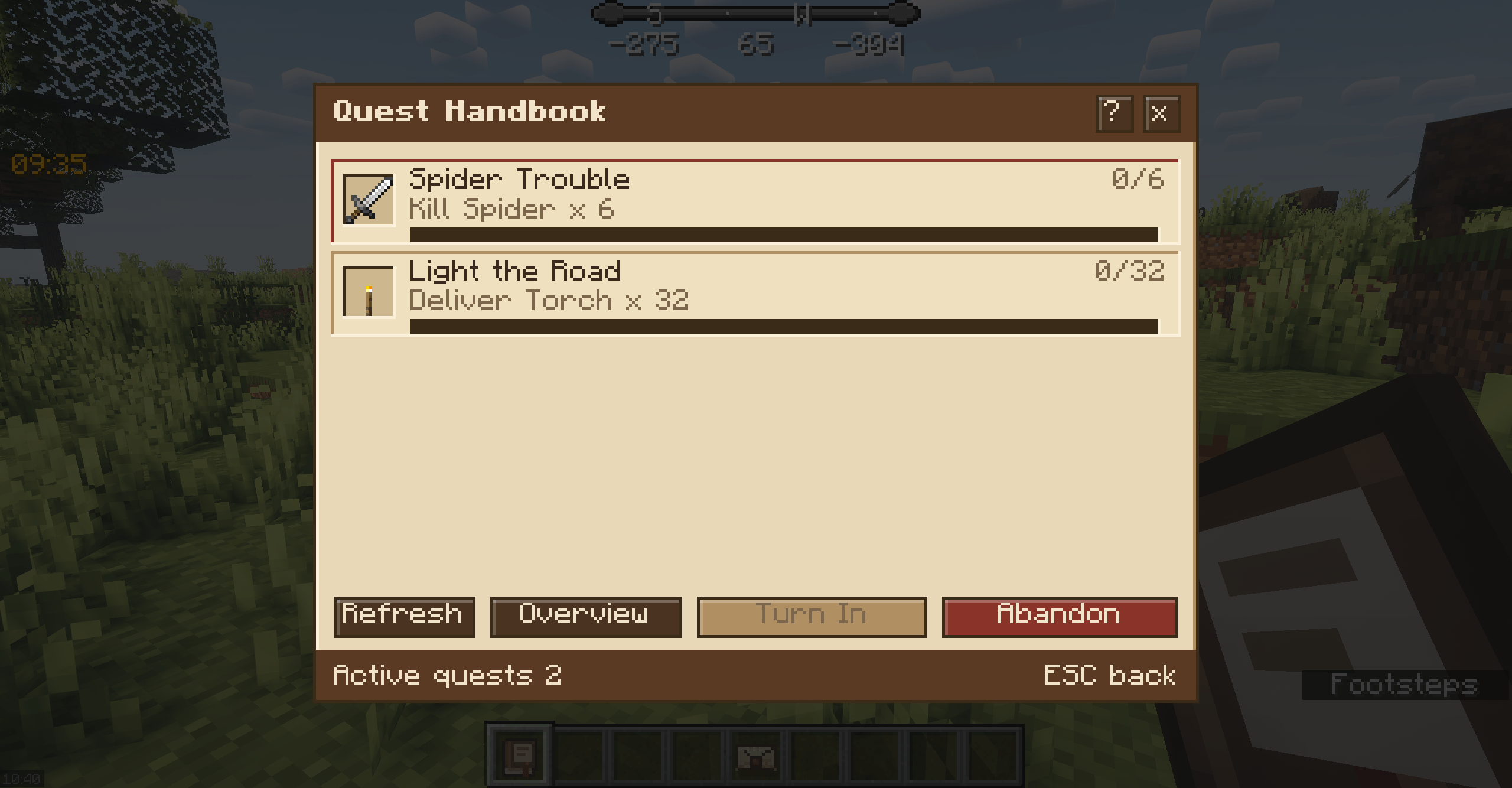 Thumbnail Track active commissions, turn in completed tasks and manage your quests.