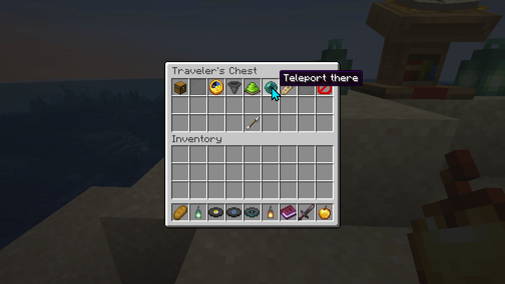 Thumbnail Teleport there takes you to the chest, in front of it and facing it, in any dimension.