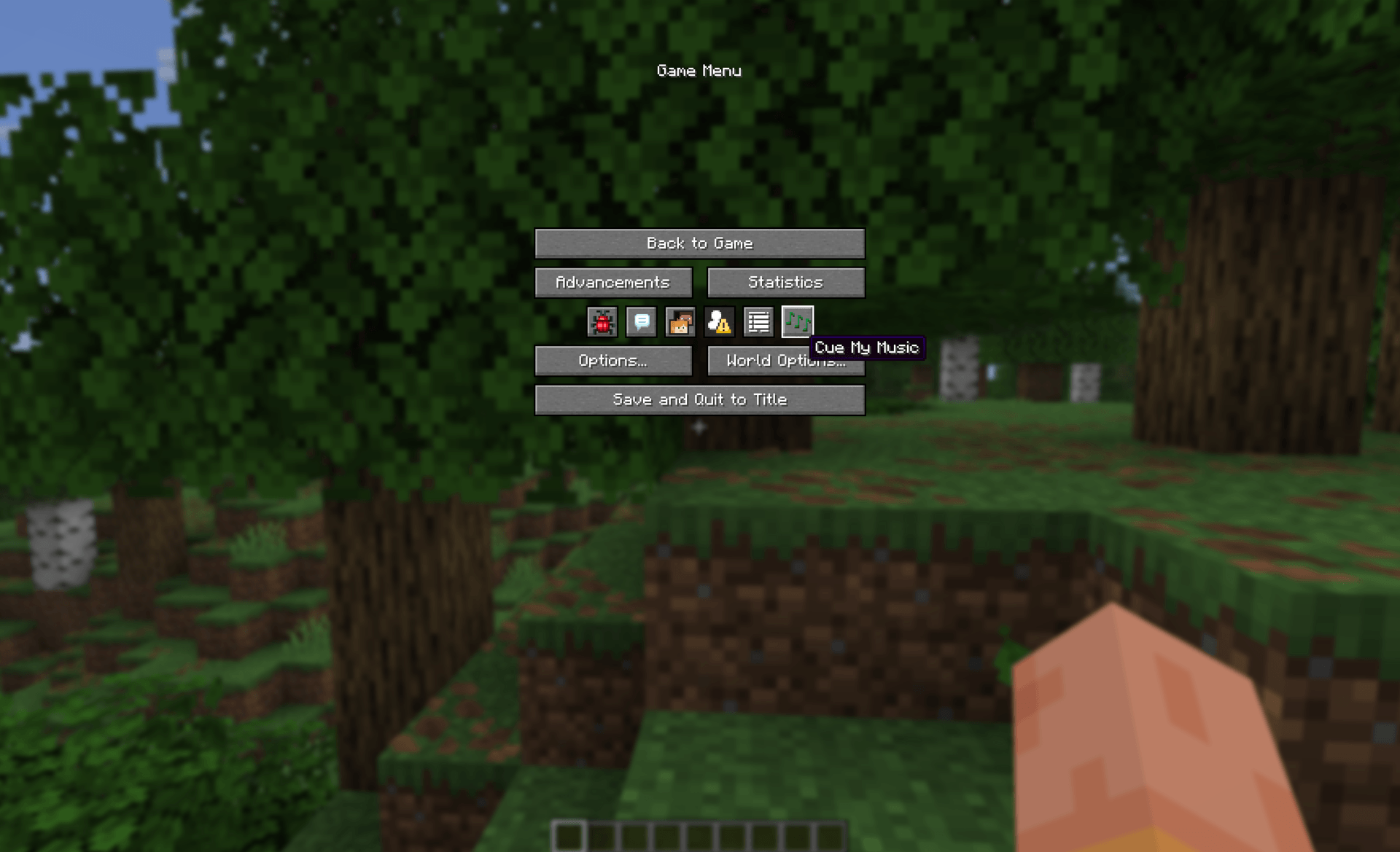 Thumbnail Open the player from the music button in the pause menu or on the title screen.