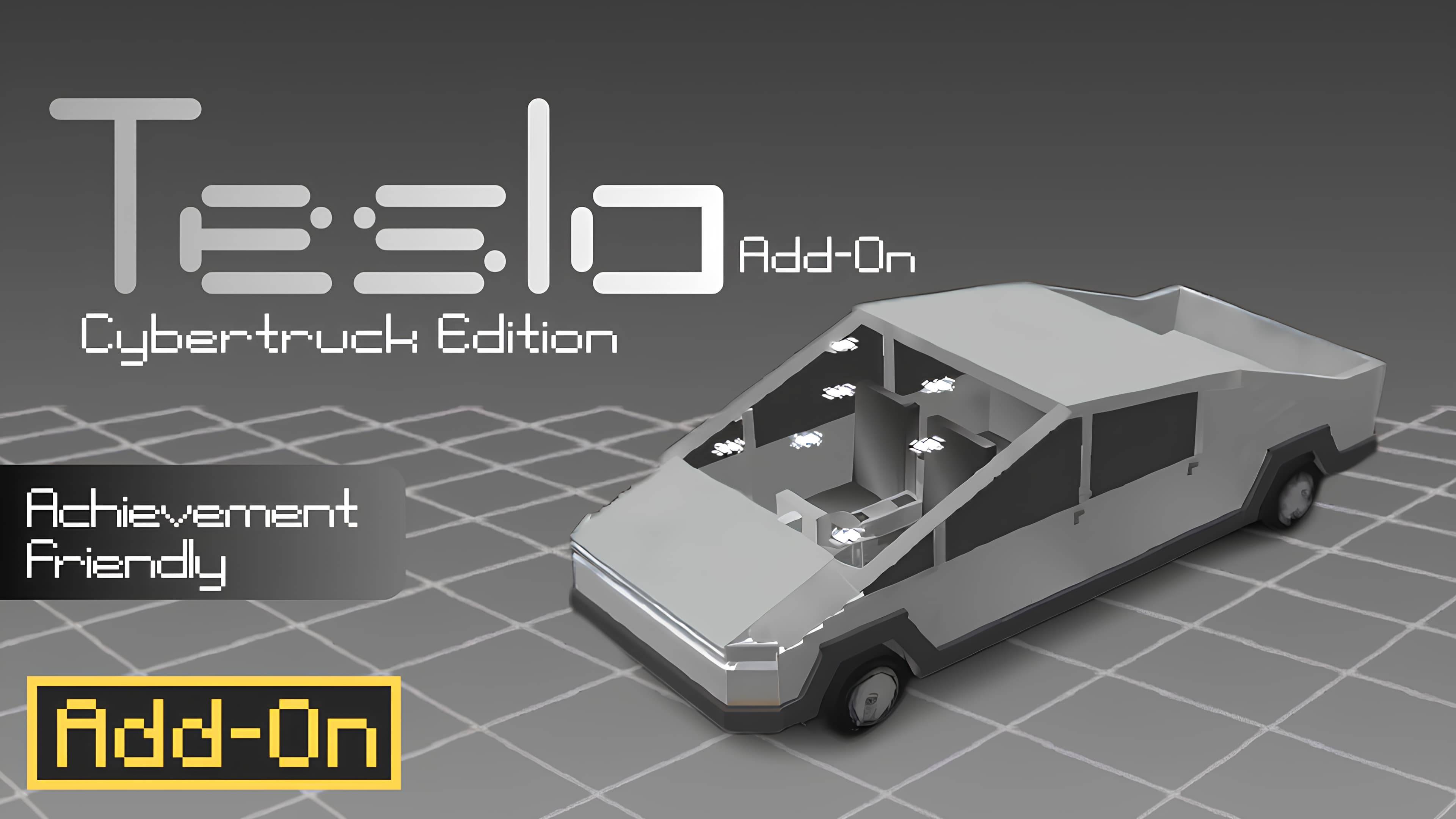 Van Mod Minecraft Tesla Cybertruck ACHIEVEMENT FRIENDLY | Minecraft PE Addons