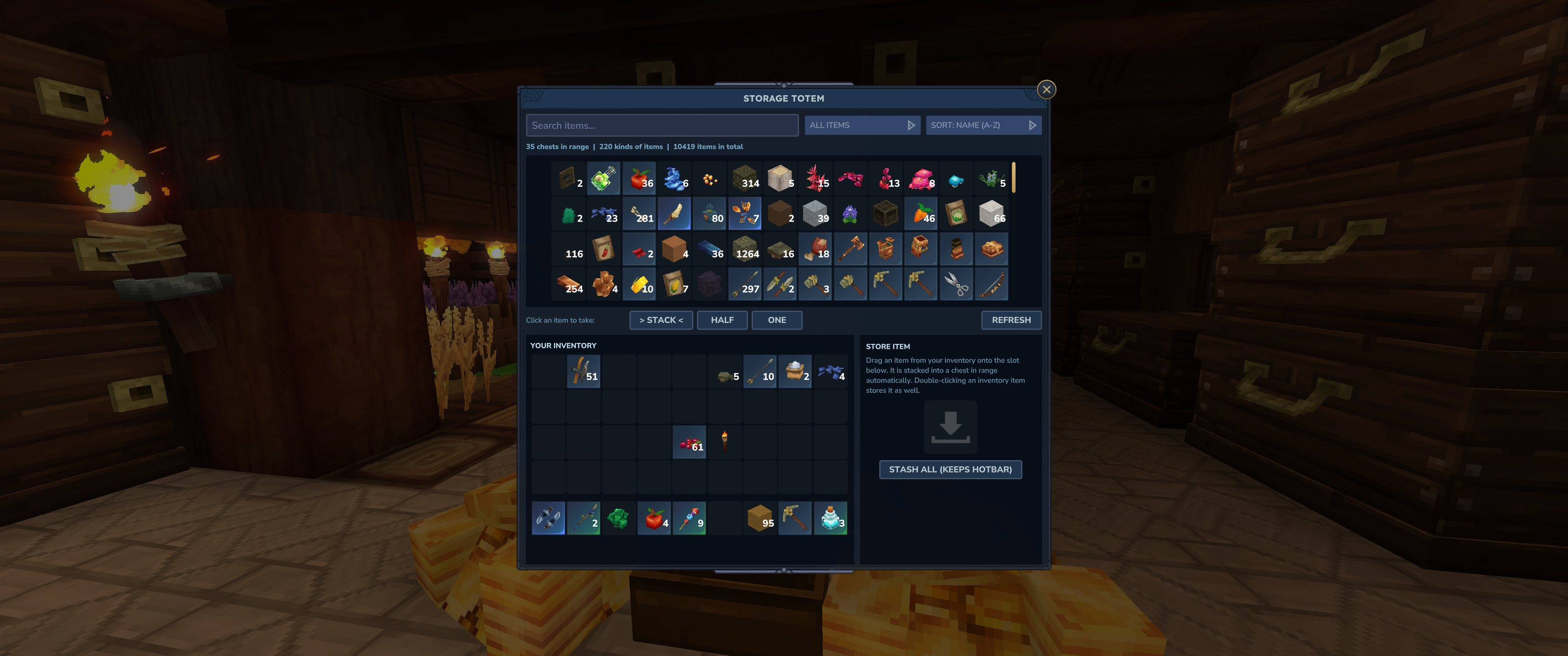 This is how the storage GUI looks.