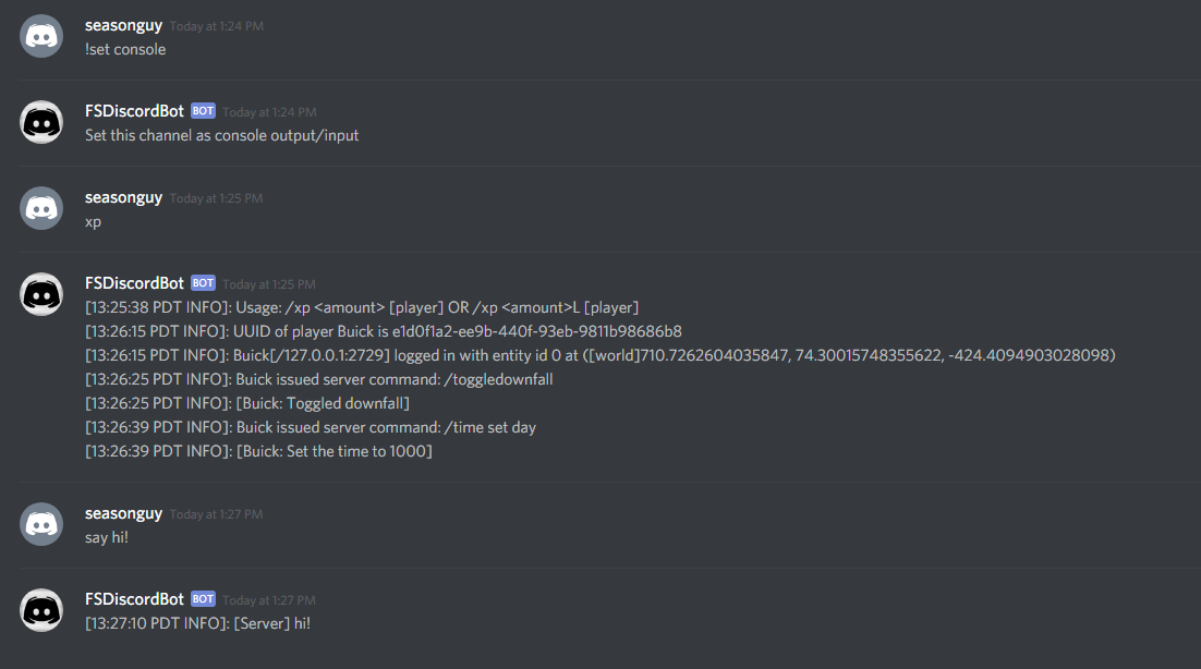 Fantastically Simple Discord Bot Screenshots Minecraft Bukkit