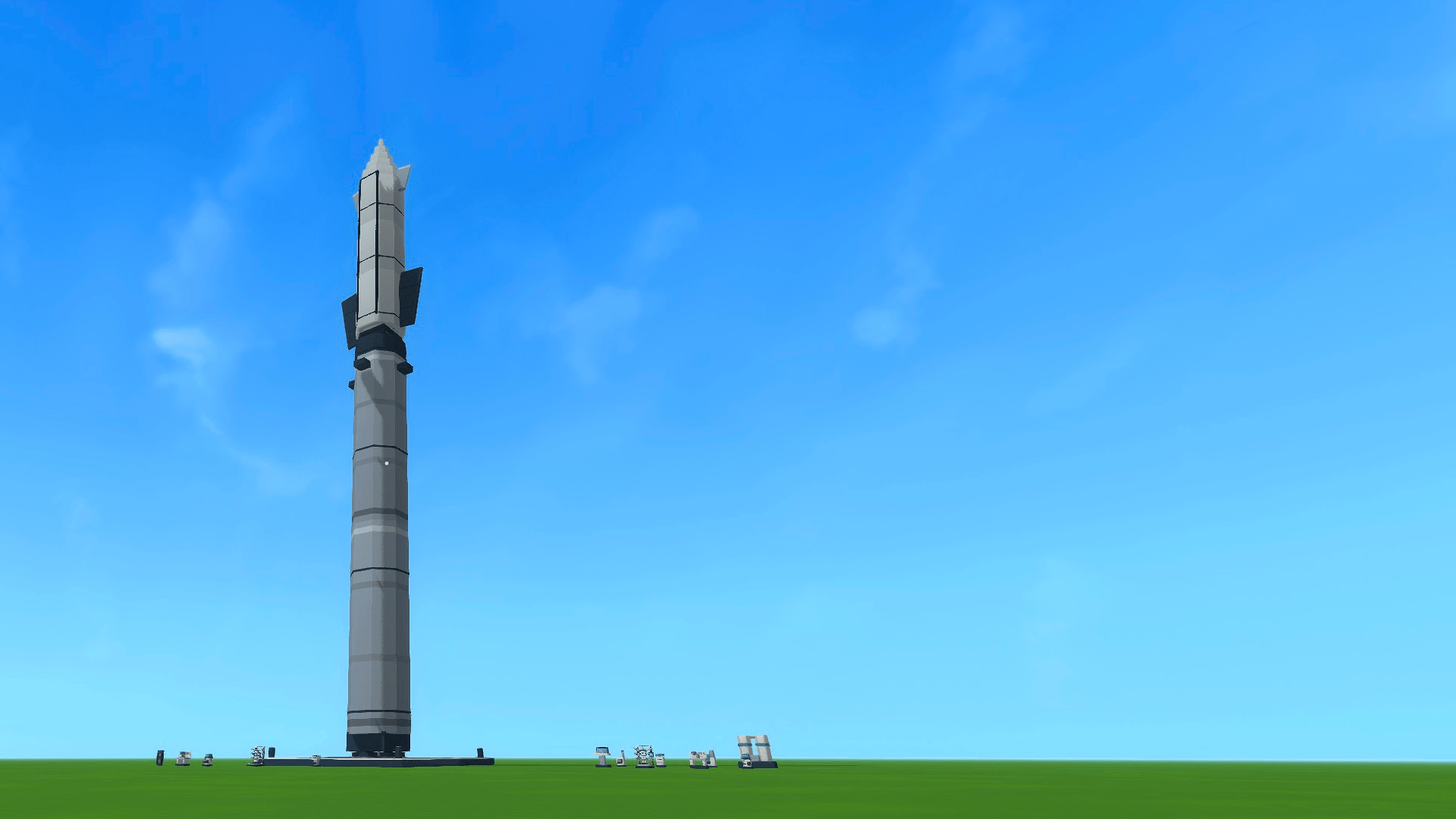 Full-height Kestrel Stack above its wide launch platform
