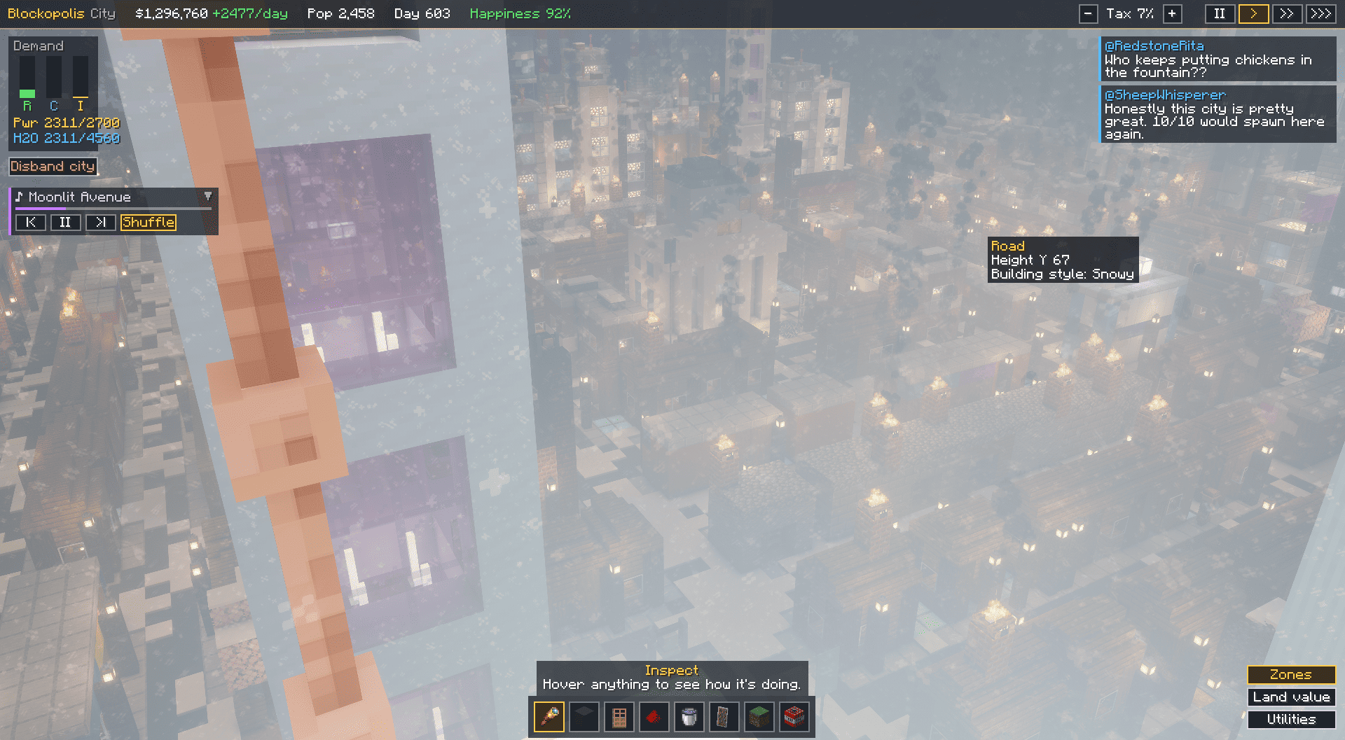 Blockopolis City snowy aesthetic!