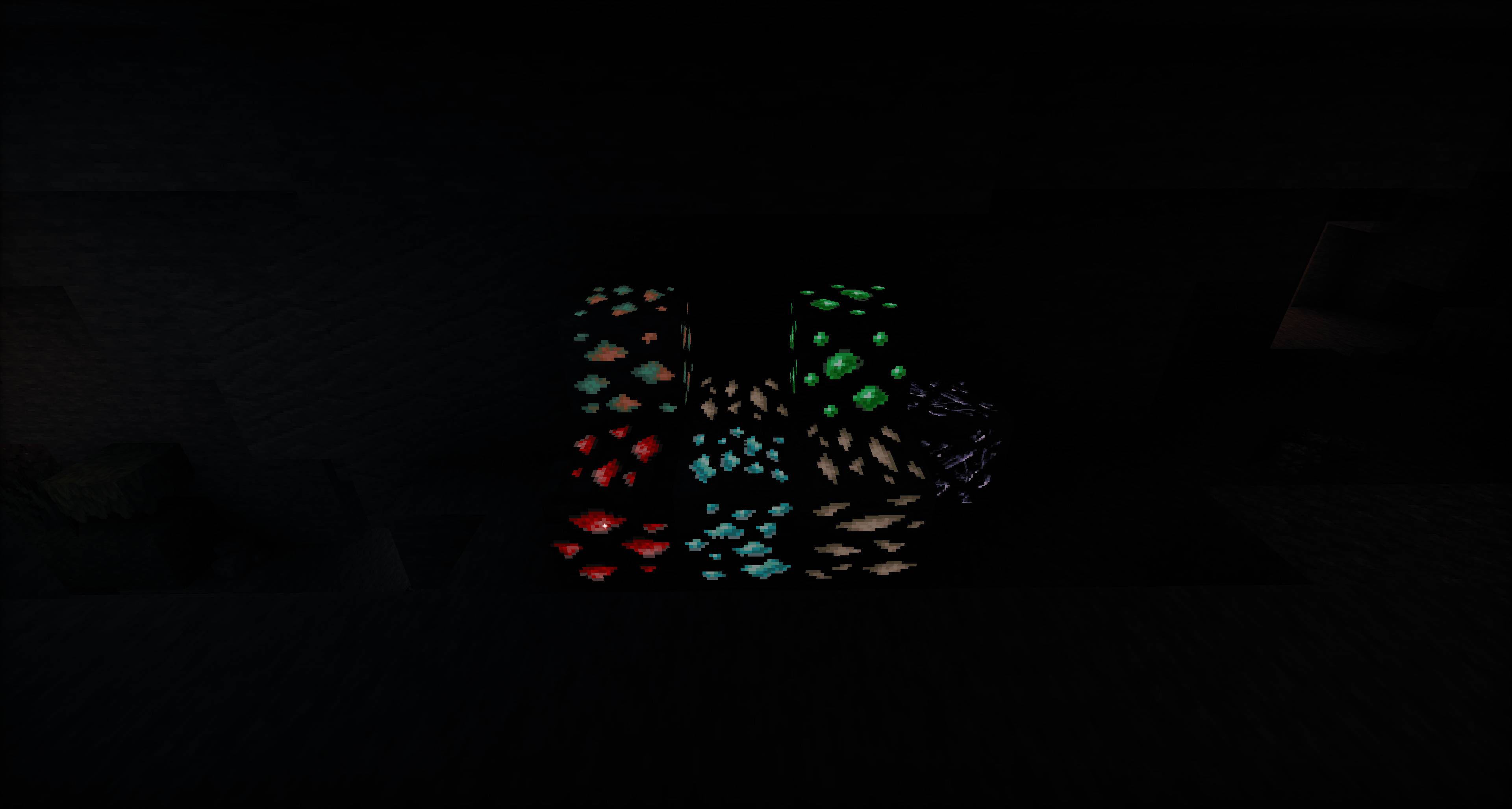Ore Shimmer — soft ore glow and small surface sparkles