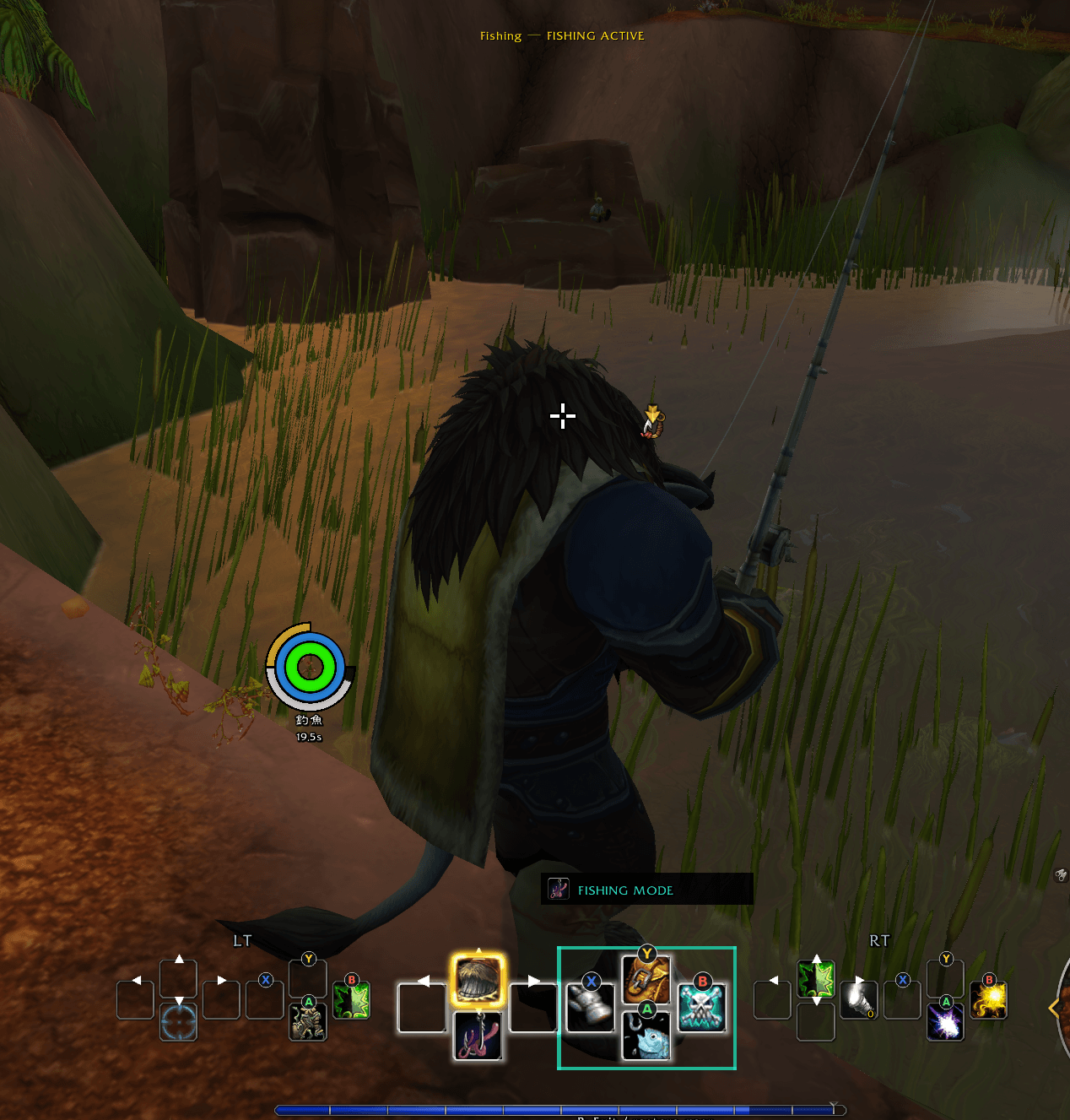Thumbnail Fishing mode, toggles it on and auto equip your fishing pole, lowers all sound except sound effect(so you can hear the bobber!), panic button B to exit fishing mode, and re-equip your previously equipped weapons