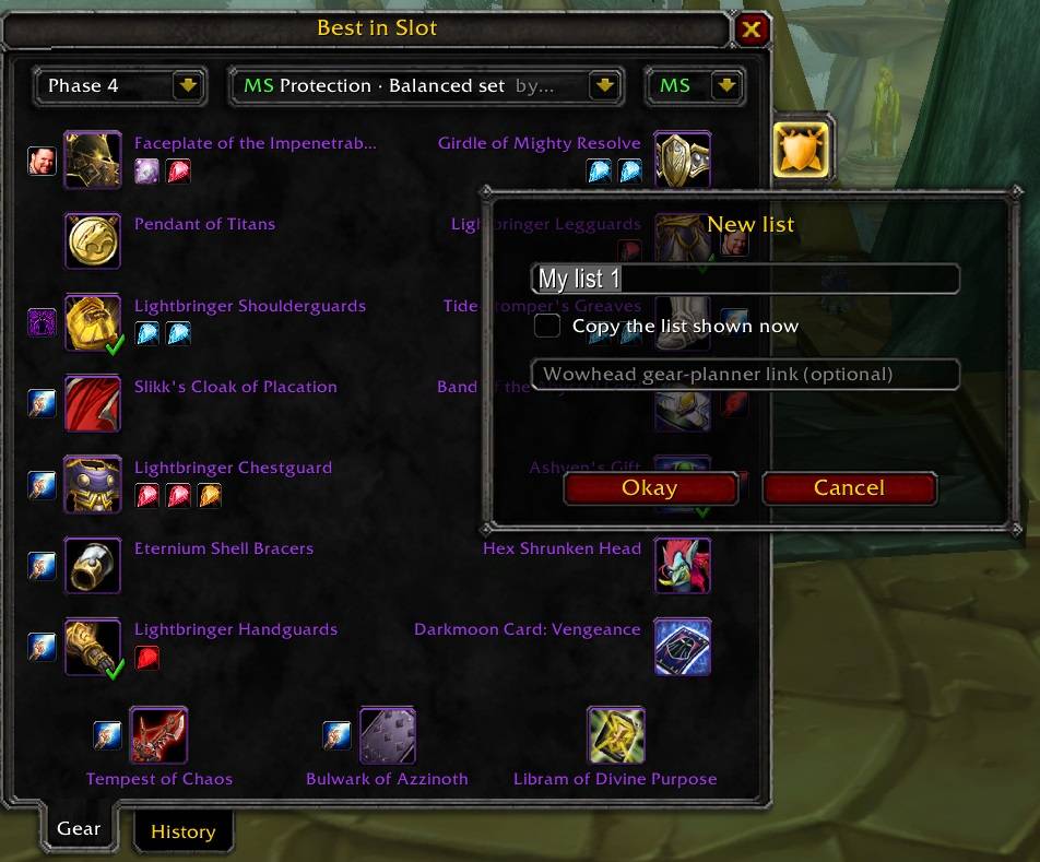 Thumbnail Create Custom BiS Set or import from Wowhead gear-planner link