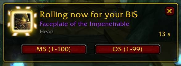 Thumbnail When raid leader or master looter links item in Raid chat for roll.