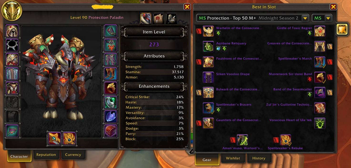 Items with Yellow Checkmark mean we have those items but with lover ItemLevel